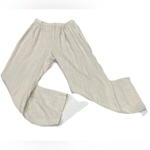 DISSH Pants Womens 2 Beige Linen Wide Leg Pleated Trousers Lined
